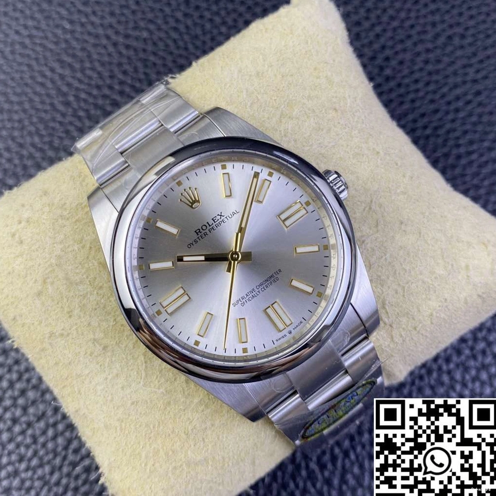 Silver Perpetual 41MM Clean Rolex Dial Oyster Factory M124300-0001 1127